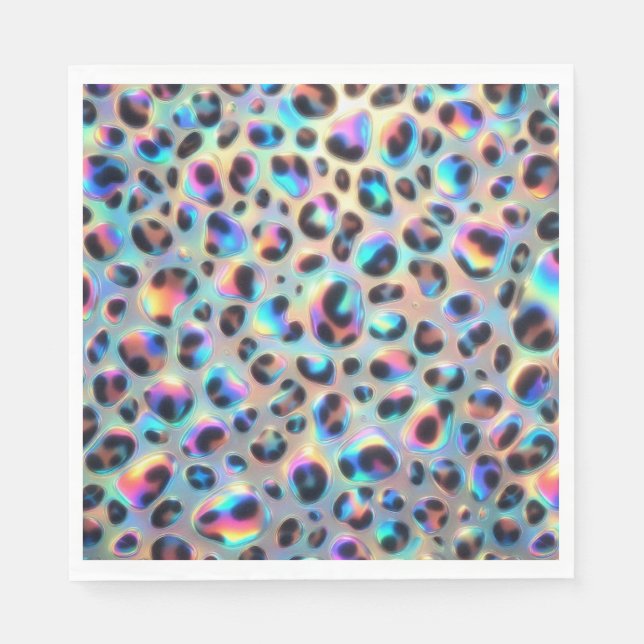 Opal-Leopardenprint-Luxus-Servietten Serviette (Vorderseite)