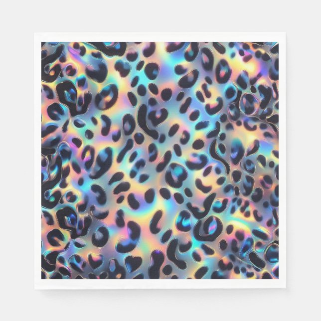 Opal-Leopardenprint-Luxusservietten Serviette (Vorderseite)