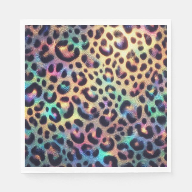 Opal-Leopardenprint-Luxusservietten Serviette (Vorderseite)