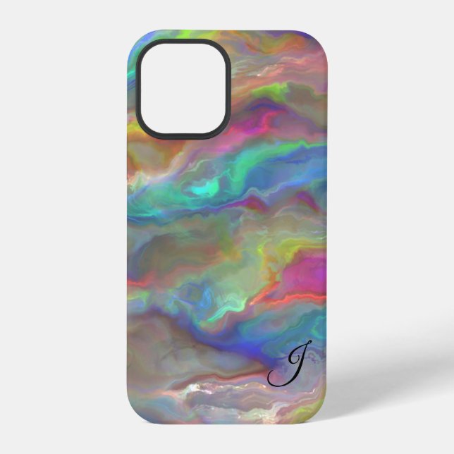 Opal Monogram iPhone Hülle (Rückseite)