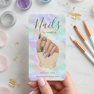 Opal Nagelstudio Stylische Maniküre Künstlerin Visitenkarte