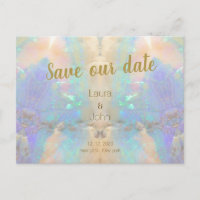 Opal Quartz Gem Save the Date Einladung Hochzeit