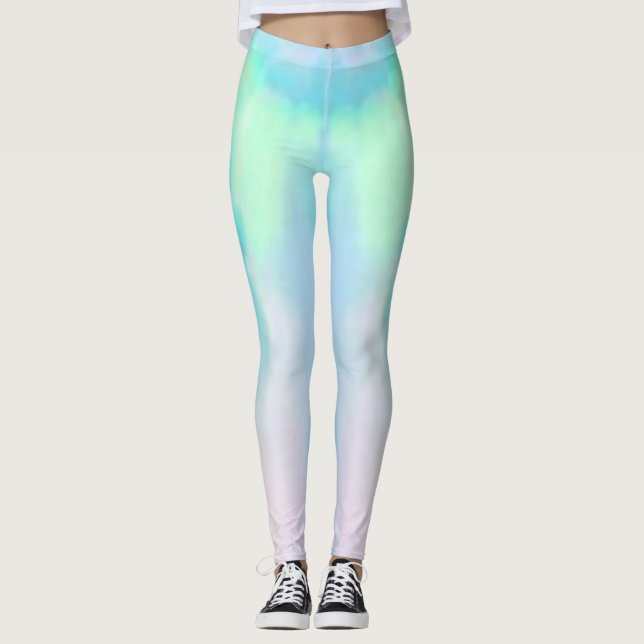 Opal-rosa-blaue Edelsteine-Yoga trainieren modern Leggings (Vorderseite)