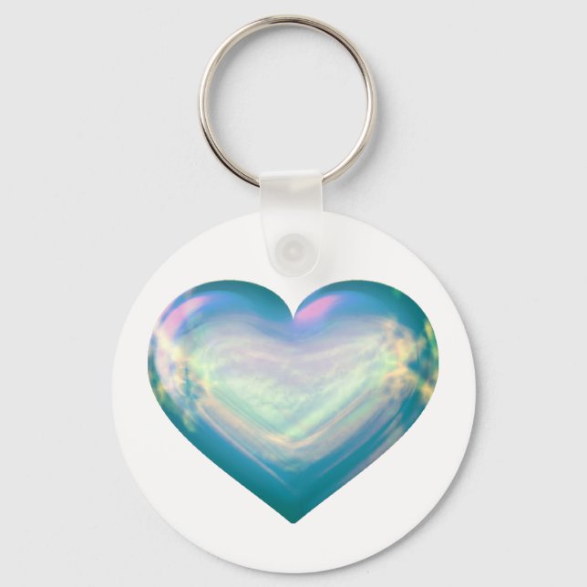 Opal Satin Heart Schlüsselanhänger (Vorderseite)