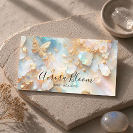 Opal Schmetterling Mondstein Reiki Heiler Visitenkarte