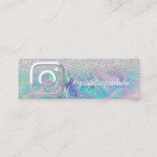 Opal Silver Bokeh Instagram Social Media Mini Visitenkarte
