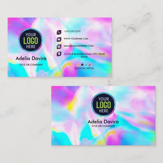 Opal Stone Luxury Business Card Design Visitenkarte (Vorne/Hinten)