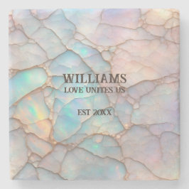 Opal Stone Pastell Color Personalisiert Steinuntersetzer