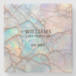 Opal Stone Pastell Color Personalisiert Steinuntersetzer