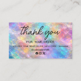 opal stone thank you business card visitenkarte