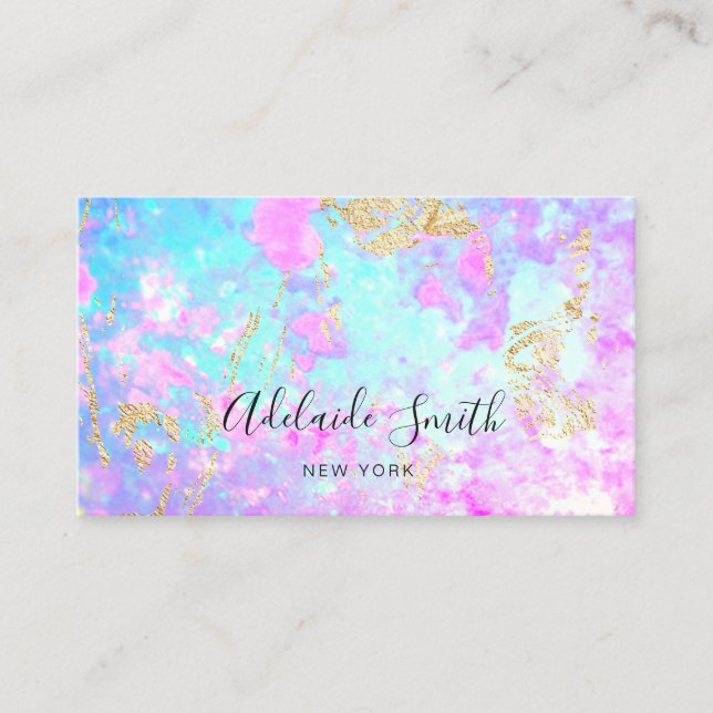 opales Foto lila blau Visitenkarte (Vorderseite)