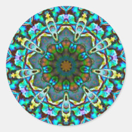 Opaleszente Beauty Fraktal Runder Aufkleber