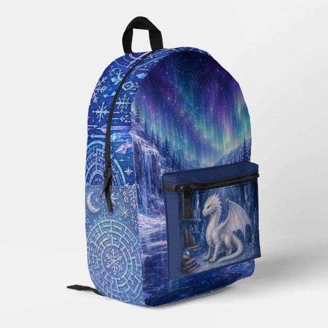 Opaline Frost Drachen Rucksack (Rückseitige Ecke links)