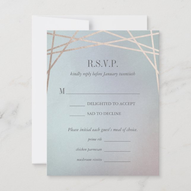 Opaline Wedding Einladung Antwort RSVP Karte (Vorderseite)