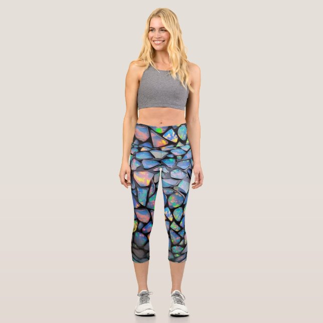 Opalmosaik1 Capri Leggings (Vorderseite)