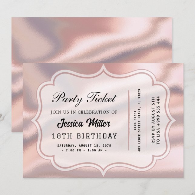 Opalstein Einladung (Vorne/Hinten)