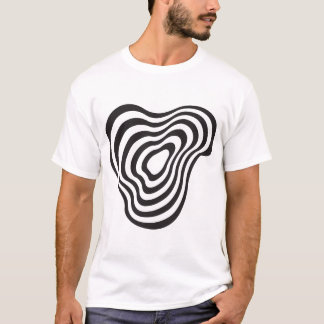 opart Abstrakte Linienform Design T-Shirt