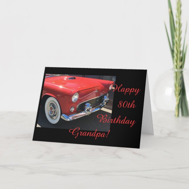 Opa's 80. Geburtstag - Oldtimer Karte (Vorderseite)