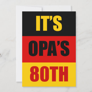 OPAs 80. Meilenstein Geburtstagsfeier Einladung