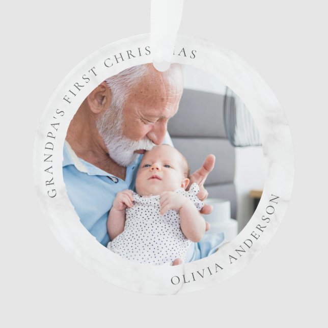 Opa's erstes Weihnachts-Foto Keepake Ornament (Vorderseite)