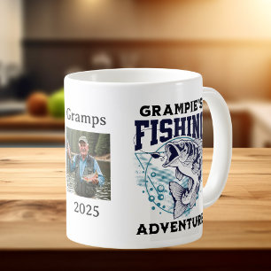 Opa's Foto-Angelabenteuer Personalisieren Kaffeetasse