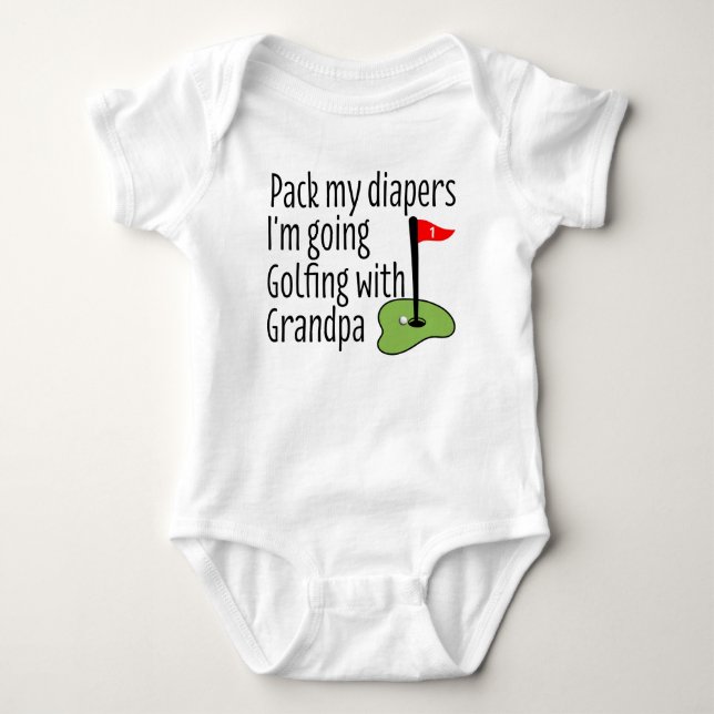 Opas Golfpartner Baby Strampler (Vorderseite)