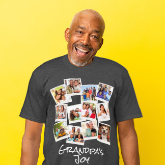 Opa's Joy Foto Frame Collage Modern Trendy T-Shirt