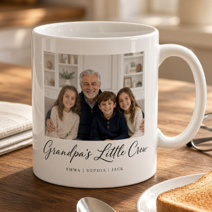 Opa's kleine Crew Personalisiertes Enkelkinder-Fot Kaffeetasse