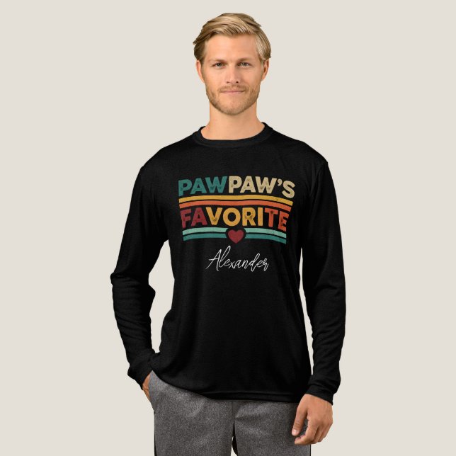 Opa's Lieblings-Retro-Einfach-Modern-Skript-Name Tri-Blend Shirt (Volle Vorderseite)