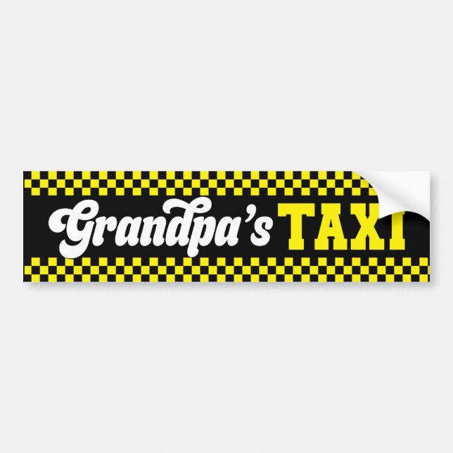 Opa's Taxi Cab Funny Großvater Autoaufkleber (Vorne)