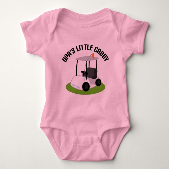 Opas Transportgestell (Golf) Baby Strampler (Vorderseite)