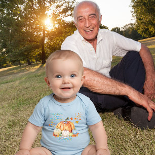 Opa's winziger Kürbis mit blauen Augen Wasserfarbe Baby Strampler