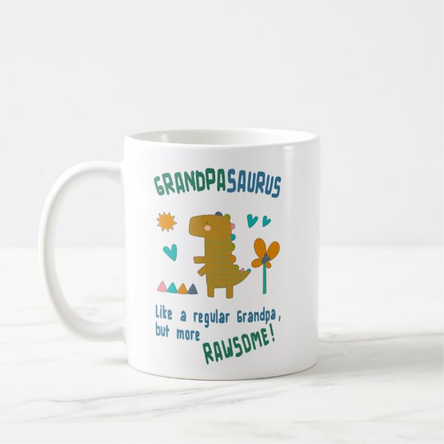 OpaSaurus Geburtstag oder Vatertag Kaffeetasse (Links)