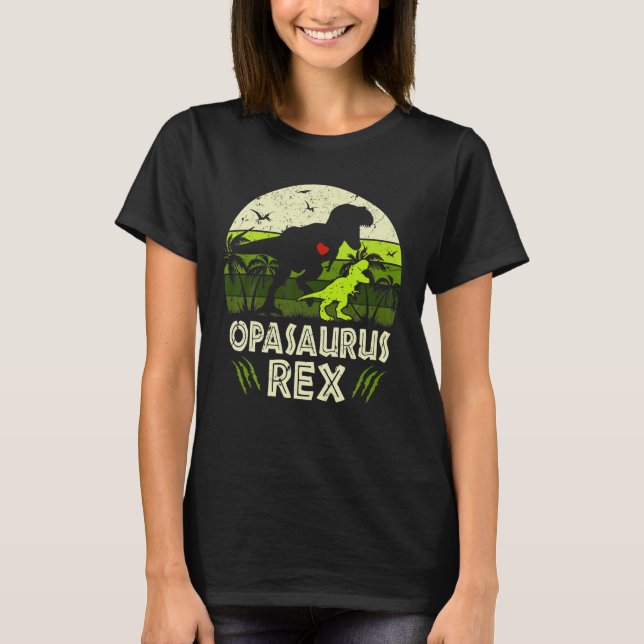 Opasaurus T Rex Dinosaur Opa Saurus Familie Matchi T-Shirt (Vorderseite)
