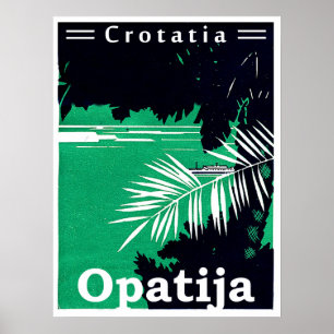 Opatija, Kroatien, Adria, zwei farbige Vintage Poster