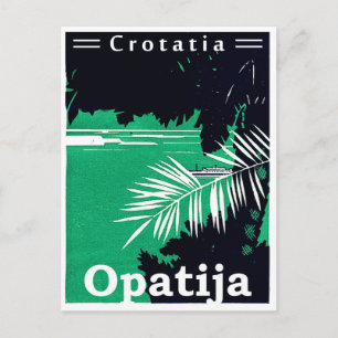 Opatija, Kroatien, Adria, zwei farbige Vintage Postkarte