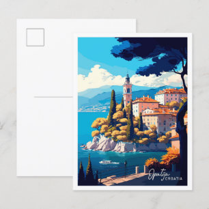 Opatija Kroatien Reise Vintage-Illustration Postkarte