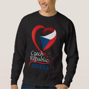Opava Tschechien Herzenflagge Lötüberzug aus Arm E Sweatshirt