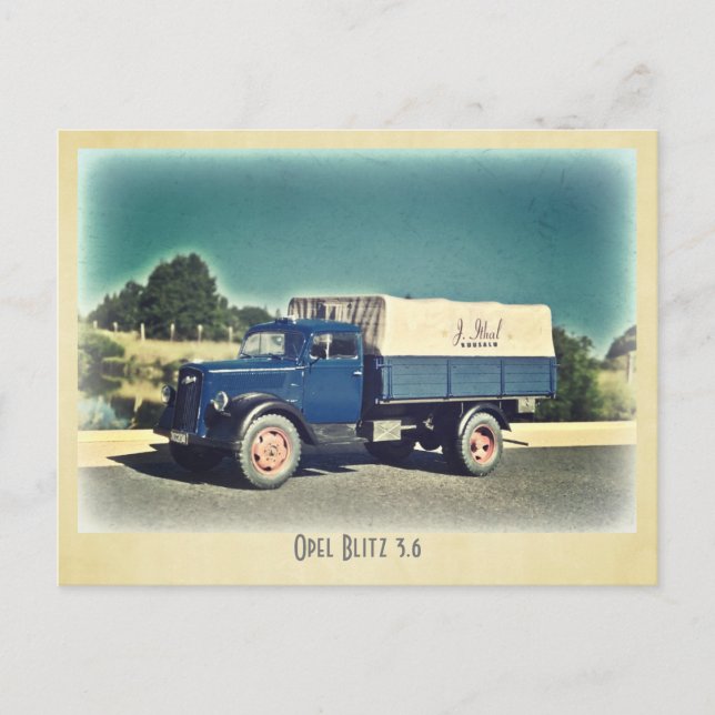 Opel Blitz Postkarte (Vorderseite)