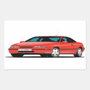 Opel Calibra rote Vorderseite Rechteckiger Aufkleber