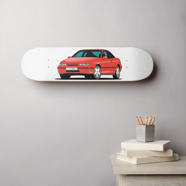 Opel Calibra rote Vorderseite Skateboard (Wandkunst (Horz))