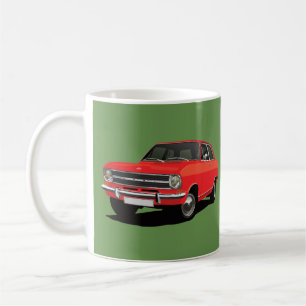 Opel Kadett B Limousine, 2x rote Bilder - Kaffeetasse