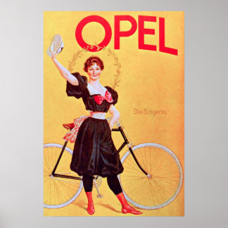 Opel Vintag Bicycle Poster 1900