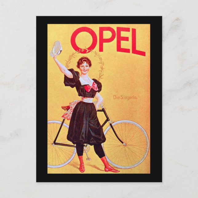 Opel - Vintages Fahrradposter Art ( 1900 ) Postkarte (Vorderseite)