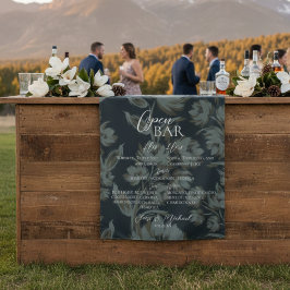 Open Bar and Signature Drink Brown Floral Wedding Wandteppich