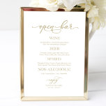 Open Bar Elegant Gold Calligraphy Wedding Sign Poster<br><div class="desc">Open Bar Elegant Gold Calligraphy Wedding Sign</div>