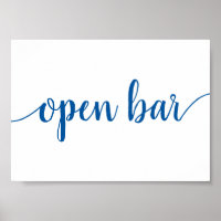 Open Bar French Blue Any Event Sign