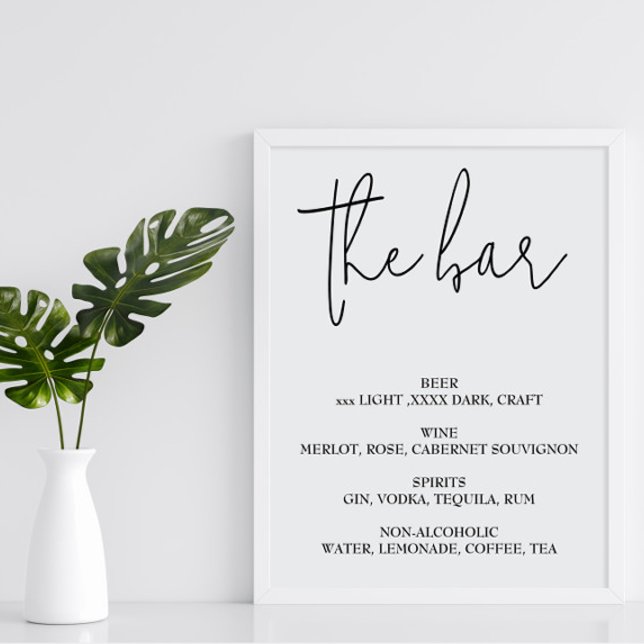 Open Bar Menu Hochzeitszeichen Poster (Von Creator hochgeladen)