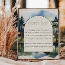 Open Bar Poem Country Lake Hochzeit Poster