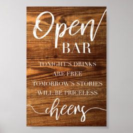 Open Bar Sign Poster